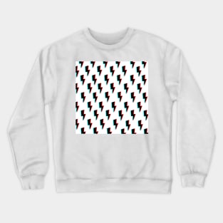 Glitchy Lightning- Black on White Crewneck Sweatshirt